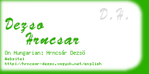 dezso hrncsar business card