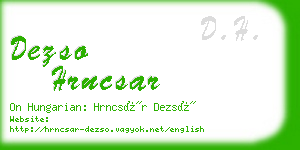 dezso hrncsar business card